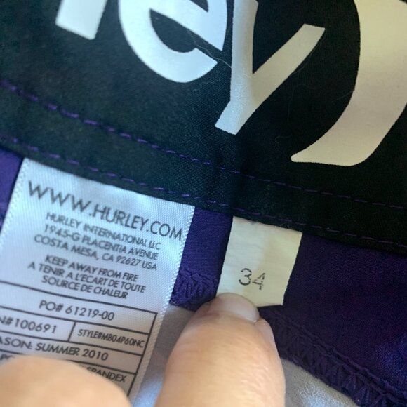 Hurley Phantom Surf Trunks Board Shorts Swim Trunks 34 - Picture 6 of 6